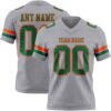Custom Gray Kelly Green-Orange Authentic Football Jersey