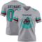 Gray1149-1 Custom Gray Aqua-Crimson Authentic Football Jersey
