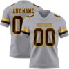 Custom Gray Brown-Gold Authentic Football Jersey