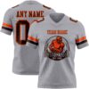 Custom Gray Brown-Orange Authentic Football Jersey