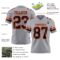 Gray1153-2 Custom Gray Brown-Orange Authentic Football Jersey