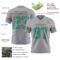 Gray1155-2 Custom Gray Aqua-Orange Authentic Football Jersey