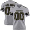 Custom Gray Olive-Black Authentic Football Jersey