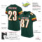 Green0078-1 Custom Green White-Red Mesh Authentic Football Jersey