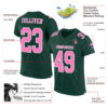 Custom Green Pink-White Mesh Authentic Football Jersey