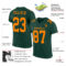 Custom Green Bay Orange Mesh Authentic Football Jersey