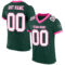 Custom Green White-Pink Mesh Authentic Football Jersey