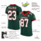 Green0225-1 Custom Green White-Red Mesh Authentic Football Jersey