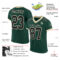 Green0227-1 Custom Green Black-Cream Mesh Authentic Football Jersey