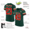 Custom Green Red-Cream Mesh Authentic Football Jersey