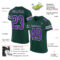 Green0231-1 Custom Green Purple-Gray Mesh Authentic Football Jersey