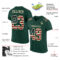 Green0232-1 Custom Green Vintage USA Flag-City Cream Mesh Authentic Football Jersey