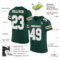 Green0233-1 Custom Green White City Cream-Black Mesh Authentic Football Jersey