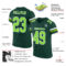 Green0234-1 Custom Green Neon Green-White Mesh Authentic Football Jersey