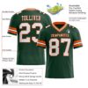 Custom Green White-Orange Authentic Football Jersey