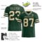 Green0257-1 Custom Green City Cream-Black Authentic Football Jersey