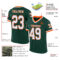 Green0325-1 Custom Green White-Orange Mesh Authentic Throwback Football Jersey