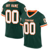 Custom Green White-Orange Mesh Authentic Throwback Football Jersey