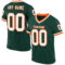 Green0325 Custom Green White-Orange Mesh Authentic Throwback Football Jersey