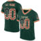 Custom Green Vintage USA Flag Cream-Red Mesh Authentic Throwback Football Jersey