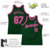 Custom Green Pink Authentic Throwback Basketball Jersey