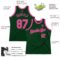 Custom Green Pink Authentic Throwback Basketball Jersey