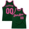Custom Green Pink Authentic Throwback Basketball Jersey