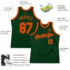 Custom Green Orange Authentic Throwback Basketball Jersey