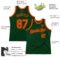 Custom Green Orange Authentic Throwback Basketball Jersey