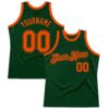 Custom Green Orange Authentic Throwback Basketball Jersey