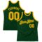 Custom Green Gold Authentic Throwback Basketball Jersey