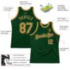 Custom Green Old Gold Authentic Throwback Basketball Jersey