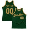 Custom Green Old Gold Authentic Throwback Basketball Jersey