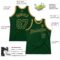 Custom Green Old Gold Authentic Throwback Basketball Jersey