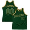 Custom Green Old Gold Authentic Throwback Basketball Jersey