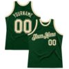 Custom Green Cream Authentic Throwback Basketball Jersey