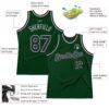 Custom Green Black-Gray Authentic Throwback Basketball Jersey
