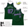 Custom Green Purple-Gray Authentic Throwback Basketball Jersey