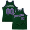 Custom Green Purple-Gray Authentic Throwback Basketball Jersey
