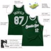 Custom Green Gray-White Authentic Throwback Basketball Jersey
