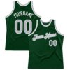Custom Green Gray-White Authentic Throwback Basketball Jersey