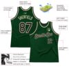 Custom Green Black-Cream Authentic Throwback Basketball Jersey