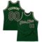 Custom Green Black-Cream Authentic Throwback Basketball Jersey