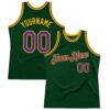 Custom Green Purple-Gold Authentic Throwback Basketball Jersey