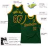 Custom Green Black-Gold Authentic Throwback Basketball Jersey