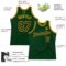 Custom Green Black-Gold Authentic Throwback Basketball Jersey