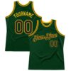Custom Green Black-Gold Authentic Throwback Basketball Jersey
