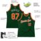 Custom Green Orange-Gray Authentic Throwback Basketball Jersey