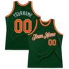 Custom Green Orange-Gray Authentic Throwback Basketball Jersey