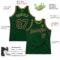 Custom Green Black-Old Gold Authentic Throwback Basketball Jersey